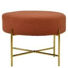 Avon Foot Stool Orange Boucle & Gold