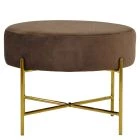 Avon Foot Stool Mocha Velvet & Gold