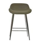 Jenrick Bar Stool Taupe Leather & Chrome