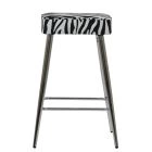 Cloud Bar Stool Zebra Fabric & Chrome
