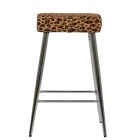 Cloud Bar Stool Leopard Fabric & Chrome