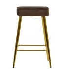 Moon Bar Stool Mocha Velvet & Gold