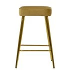 Moon Bar Stool Camel Velvet & Gold