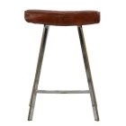 Cruz Bar Stool Vintage Brown Leather & Chrome