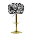 Snape Bar Stool Zebra Fabric & Gold