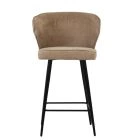 Colby Bar Stool Fawn Brown Fabric & Black