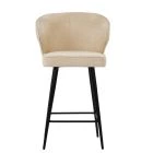 Colby Bar Stool Natural Cream Fabric & Black