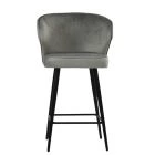 Colby Bar Stool Light Grey Velvet & Black