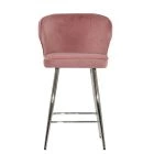 Jarrow Bar Stool Pink Velvet & Chrome
