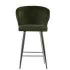 Jarrow Bar Stool Olive Green Velvet & Chrome
