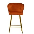 Flake Bar Stool Burnt Orange Velvet & Gold