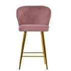 Flake Bar Stool Pink Velvet & Gold