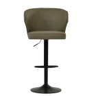 Hexham Bar Stool Taupe Leather & Black