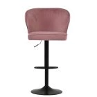 Hexham Bar Stool Pink Velvet & Black