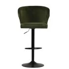 Hexham Bar Stool Olive Green Velvet & Black