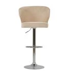 Asham Bar Stool Natural Cream Fabric & Chrome