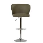 Asham Bar Stool Taupe Leather & Chrome