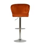 Asham Bar Stool Burnt Orange Velvet & Chrome