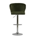 Asham Bar Stool Olive Green Velvet & Chrome