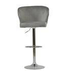 Asham Bar Stool Light Grey Velvet & Chrome