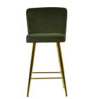 Wellington Bar Stool Olive Green Velvet & Gold