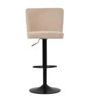 Polperro Bar Stool Natural Cream Fabric & Black