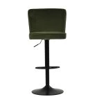 Polperro Bar Stool Olive Green Velvet & Black