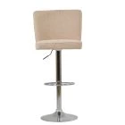Penwith Bar Stool Natural Cream Fabric & Chrome