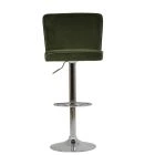 Penwith Bar Stool Olive Green Velvet & Chrome