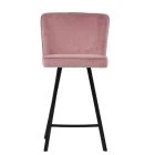 Lynton Bar Stool Pink Velvet & Black