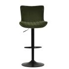 Teeter Bar Stool Olive Green Velvet & Black