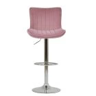 Torbay Bar Stool Pink Velvet & Chrome