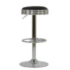 American Diner Bar Stool Black Leather & Chrome