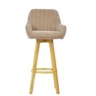 Karlstad Bar Stool Fawn Brown Fabric & Wood Leg