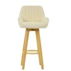 Karlstad Bar Stool Cream Boucle & Wood Leg