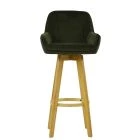Karlstad Bar Stool in Olive Green Velvet