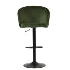 Franklin Bar Stool Olive Green Velvet & Black Base