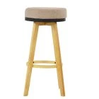 Nybro Bar Stool Fawn Brown Fabric & Wood Leg
