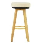 Nybro Bar Stool Cream Boucle & Wood Leg