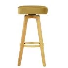Solna Bar Stool Camel Velvet & Wood Leg