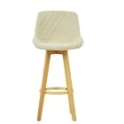 Sigtuna Bar Stool Natural Cream Fabric & Wood Leg