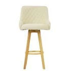 Skane Bar Stool Cream Boucle & Wood Leg