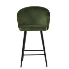 Novara Bar Stool Olive Green Velvet & Black Base