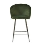 Novara Bar Stool Olive Green Velvet & Chrome Base
