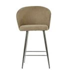 Novara Bar Stool Fawn Brown Fabric & Chrome Base
