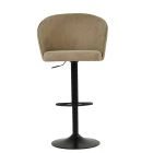 Franklin Bar Stool Fawn Brown Fabric & Black Base