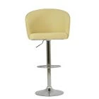 Kenton Bar Stool Cream Leather & Chrome Base