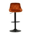 Fleur Bar Stool Burnt Orange Velvet & Black Base