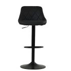 Fleur Bar Stool Black Leather & Black Base