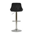 Flo Bar Stool Black Leather & Chrome Base
